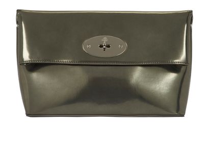 Mulberry Pewter Clemmie Clutch, front view